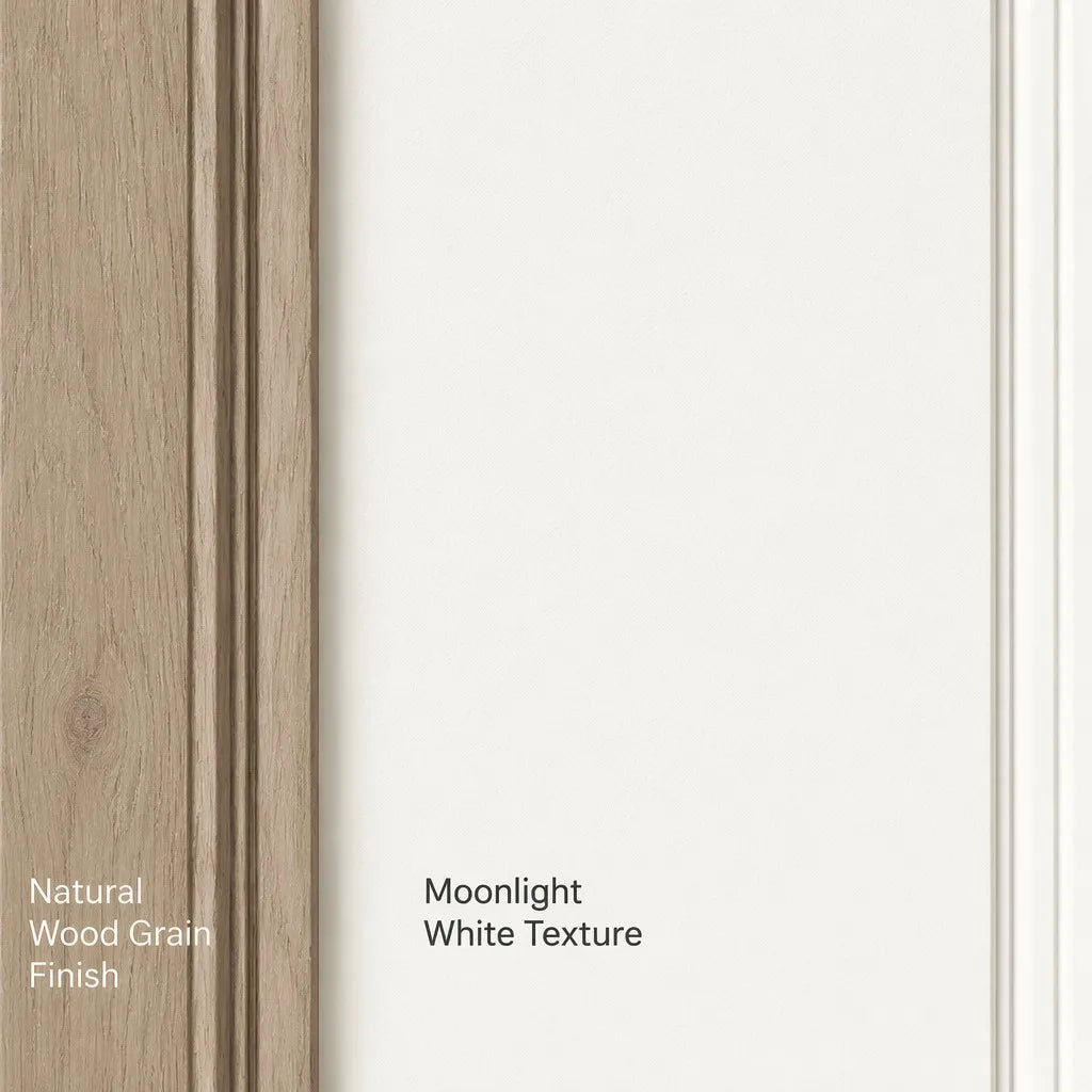 Premium Moonlight White Aluminum-Clad Wood Interior Door - Close-up 1